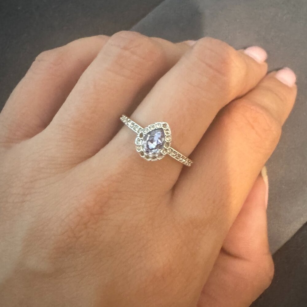 Swarovski Pear Shape Tanzanite Ring